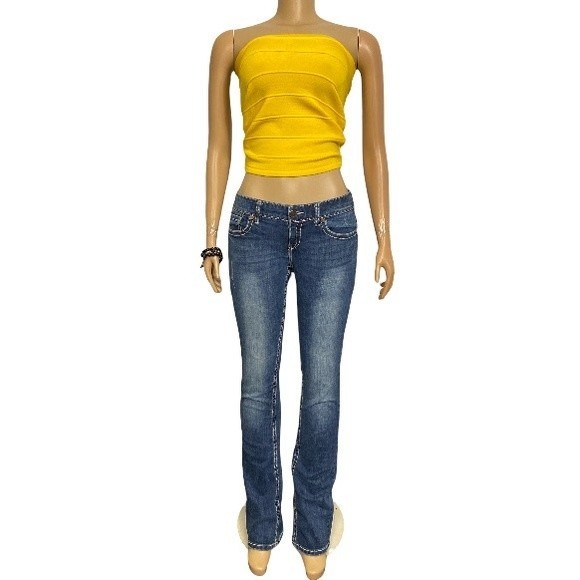 Maurice's jeans Straight Leg factory fading light distressing size 3/4 Long - Picture 2 of 16